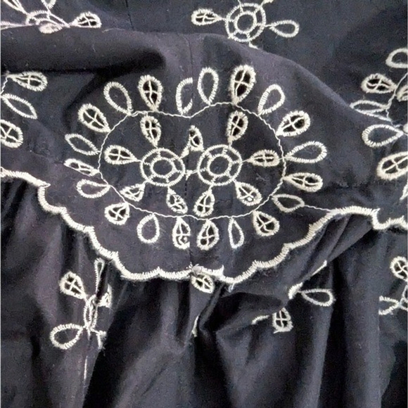 Zara Black Embroidered Tie-Back Midi Dress XS - Picture 10 of 10